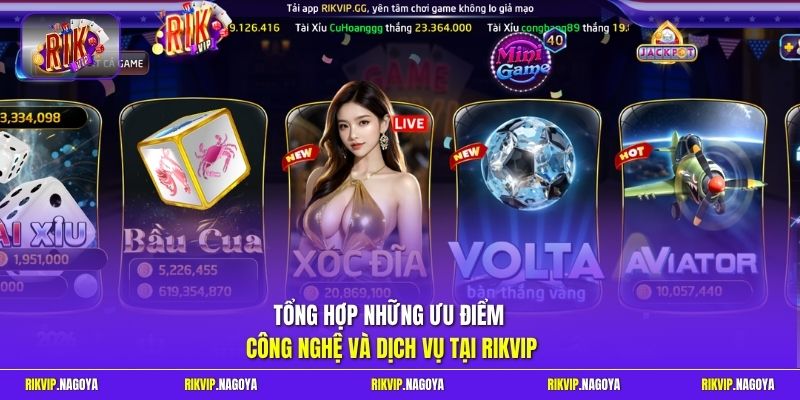 Tổng hợp những ưu điểm công nghệ và dịch vụ tại Rikvip